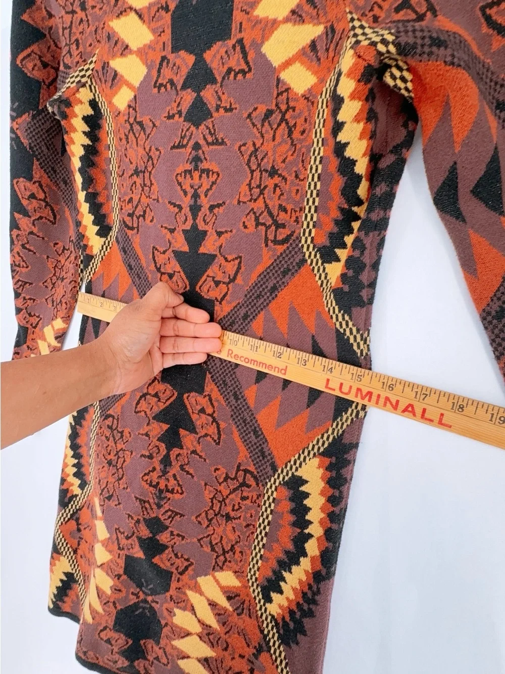 Free People rust purple HUNTRESS OF A MAN sweater knit low back dress size M - Picture 5 of 9
